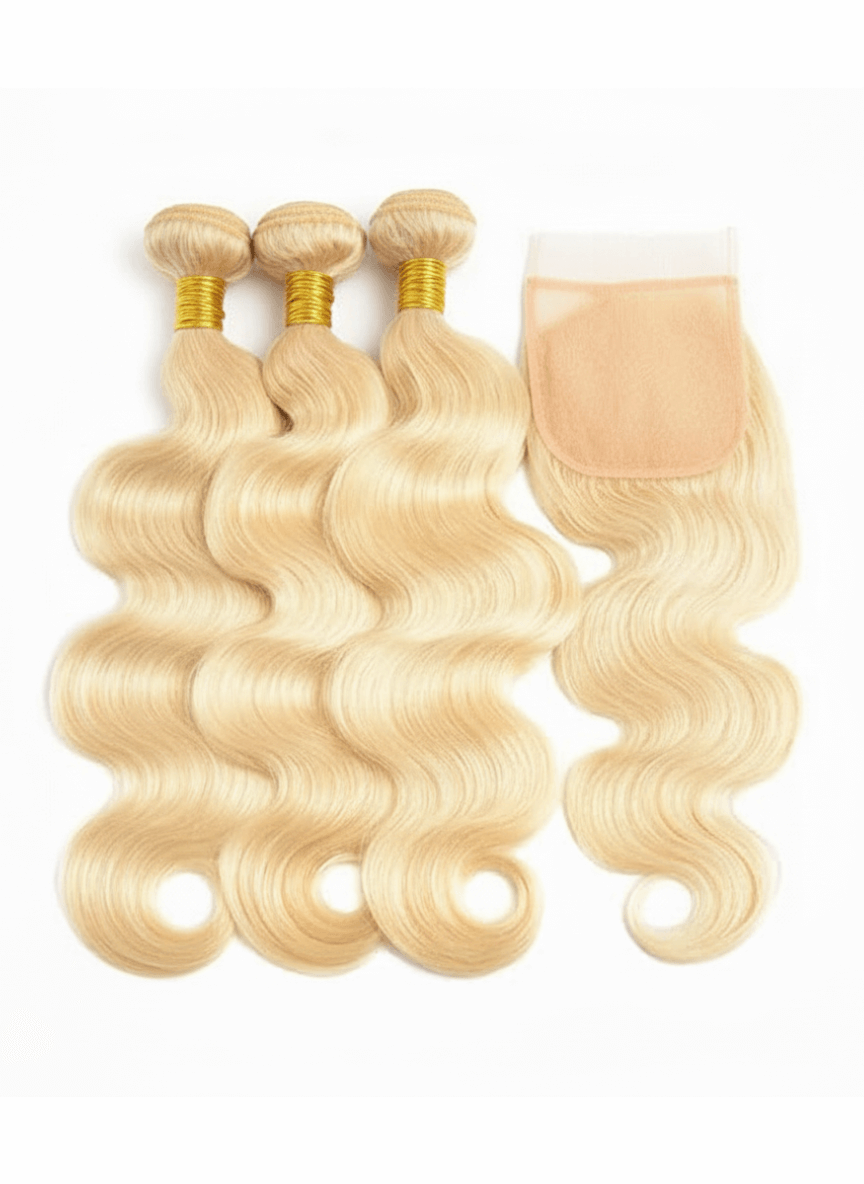 Malaysian Body Wave Set + Lace Closure (Platimum Blonde)