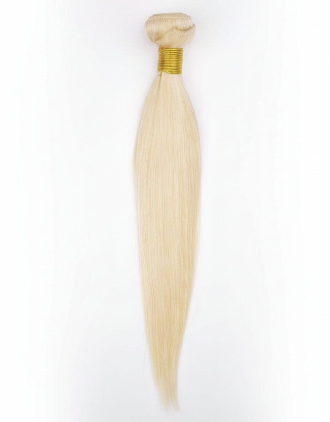 9A Malaysian Straight Human Hair Extension Platinum Blonde